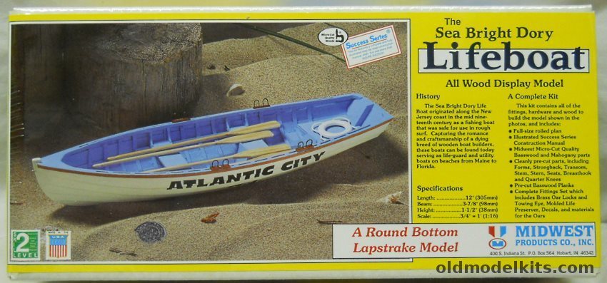 Midwest 1/16 Sea Bright Dory Lifeboat - Success Series - 12 Inches Long, 976 plastic model kit